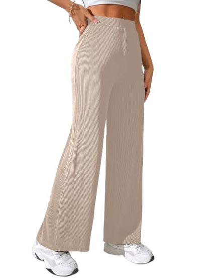 Pinkmint Women Trouser l High Waisted Korean Pant Trouser l Pant for Casual & Office Work wear l Summer Wear (Pack of 1) Beige