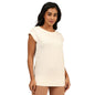 Move All Day Cap Sleeve Top, Cap Sleeve Detailing, Ribbed Hemline, 100% Cotton, Chic Workwear