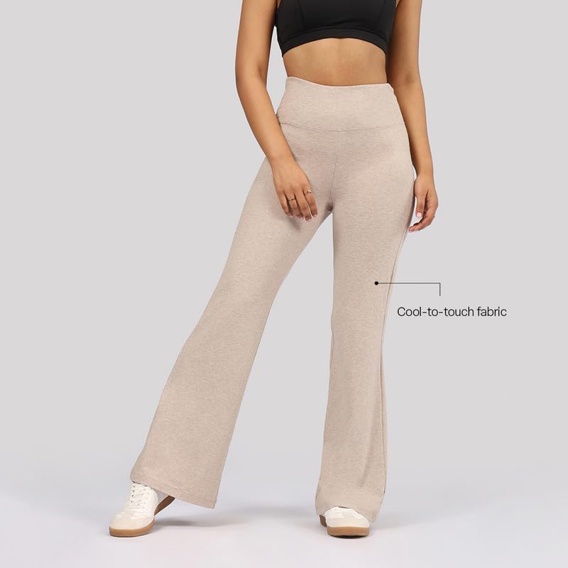 BlissClub AirMelt Flare Pants - Lite | Flared Silhouette | Back Pocket| Weightless Fabric | High Rise Waistband | Tall Variant A
