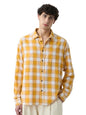The Souled Store Plaid: Amber Gold Men Relaxed Shirts