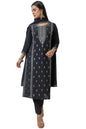 Soch Womens Black Chanderi Blend Sequin Embellished Suit Set