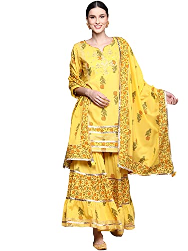 ishin Silk Blend Women's Printed Pleated Top, Pant