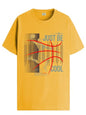 ADRO Men's Graphic Printed 100% Cotton T-Shirt - Regular Fit, Printed T-Shirts for Men (RN24-BCL-MU_Mustard_XL)