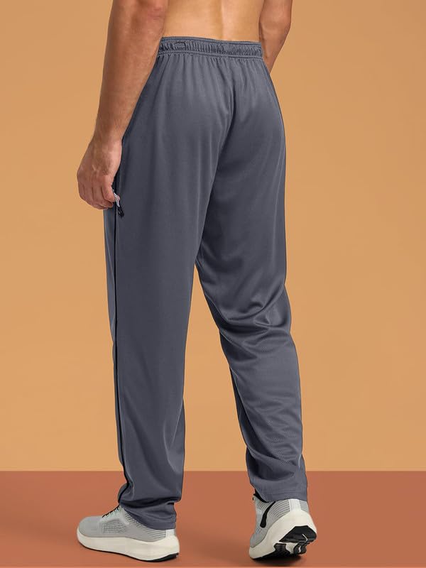 Pinkmint MenS Spandex Track Pant Ll Stylish Regulr Fit Track With Side Zip Pocket Ll Gym Wear Ll Yoga Ll Sports (Pack Of 1) Dar