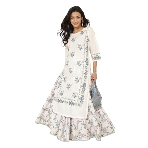 Fabindia Women's Cotton Block Print Regular Kurta