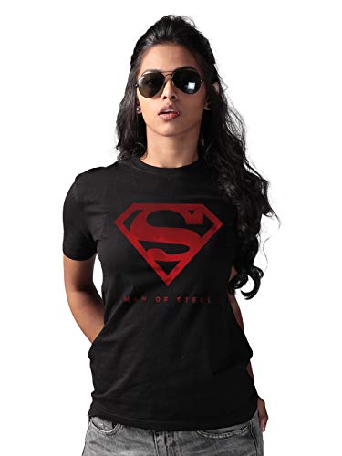The Souled Store Superman: Iconic Emblem Mens And Womens Graphic Printed Cotton T-Shirt Black T-Shirts Fashionable Trendy Graphi