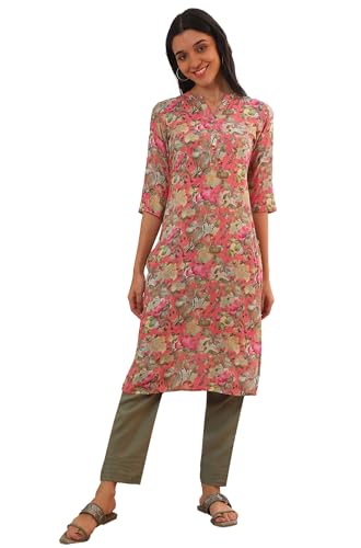Aurelia Women's Viscose Floral Regular Kurtas