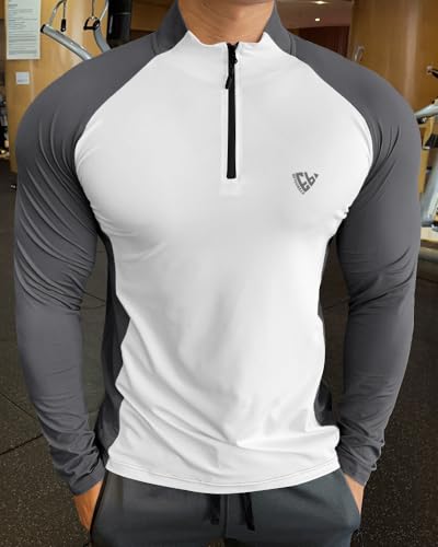 EYEBOGLER Men High Neck ColourBlocked Full Sleeve Regualr Fit T-Shirt