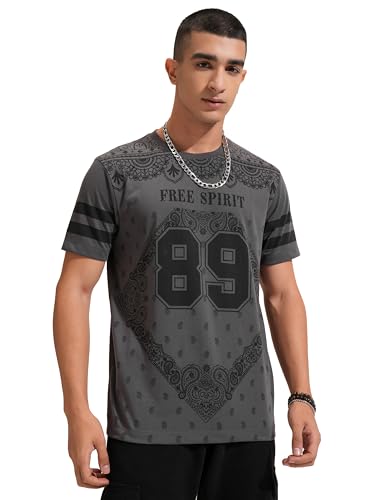 Ketch MenS Relaxed Fit T-Shirt (Khts000706_Charcoal