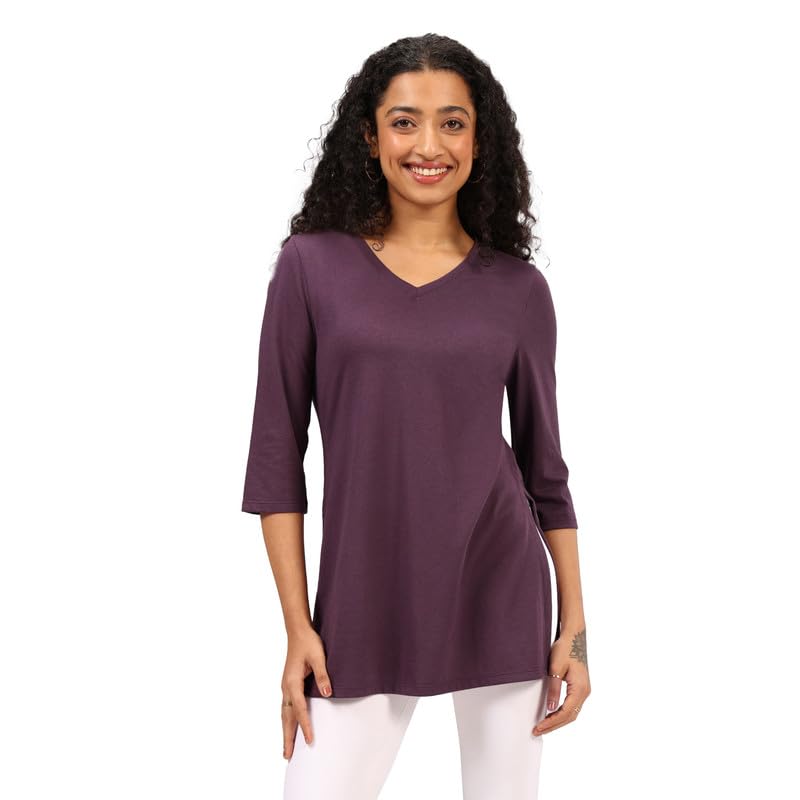 BlissClub Cotton Pro Kur-Tee, Cotton-Like Comfort, Sweat-Free Confidence, Tunic Length, High Slits, Dual-Plated Fabric, Flatteri