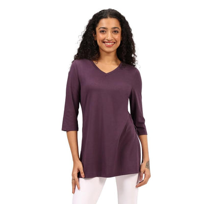 BlissClub Cotton Pro Kur-Tee, Cotton-Like Comfort, Sweat-Free Confidence, Tunic Length, High Slits, Dual-Plated Fabric, Flatteri