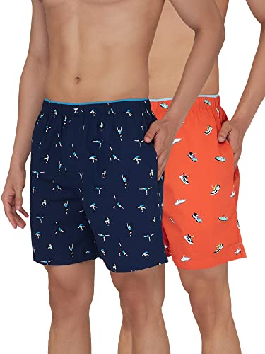 Xyxx MenS Super Combed Cotton Renew Boxers - High Moisture Absorbing Boxers For Men With Anti-Bacterial Silver Finish Pack Of 2