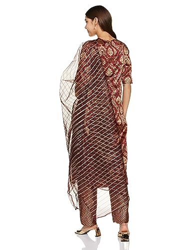 Ketch Polyester Womens Kurta With Palazzo (Khk3000483_Maroon