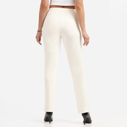 BlissClub Women Ultimate High Rise Straight Pants|Pintuck Design|No-Dig Waistband|Trousers for Women|2 Zippered Pockets