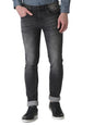 Turtle Men Dark Grey Narrow Fit Solid Jeans