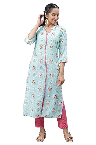 Aurelia Women's Viscose Straight Fit Radiance Floral Printed Kurta