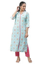 Aurelia Women's Viscose Straight Fit Radiance Floral Printed Kurta