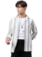Style Quotient Mens Off White Stripe Solid Shirt