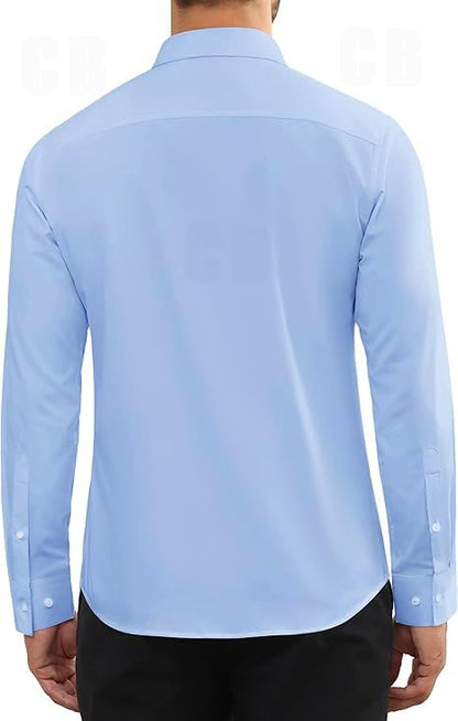 CB-COLEBROOK Mens Cotton Casual Classic Design Button Up Shirt with Chest Pocket, Male Clothes for Spring and Fall Business Occ