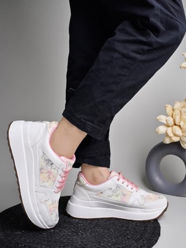 Shoetopia WomenS Flat Sneakers Pink