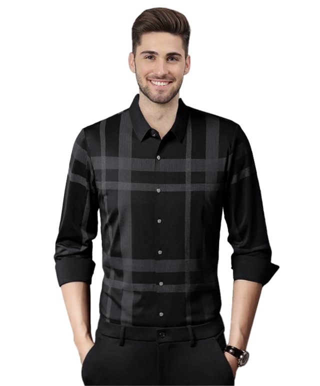 BE ACTIVE Mens Regular Fit Shirt (RF0037_Black