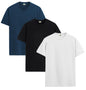 ADRO Mens Solid Regular Fit T-Shirt (RCM3-PLN-SB-BL-WH_Teal,Black,White
