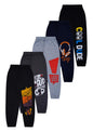 T2F Boys Cotton Regular Fit Printed Track Pants (Pack fo 5)