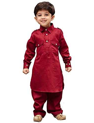 Vastramay Boys Pathani Khan Suit Set  Soft Cotton Fabric With Patiala Pyjama  Perfect For Holi & Eid