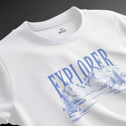 Nobero MenS Graphic Printed Regular Fit T-Shirt (1M-Twts-C1080_White