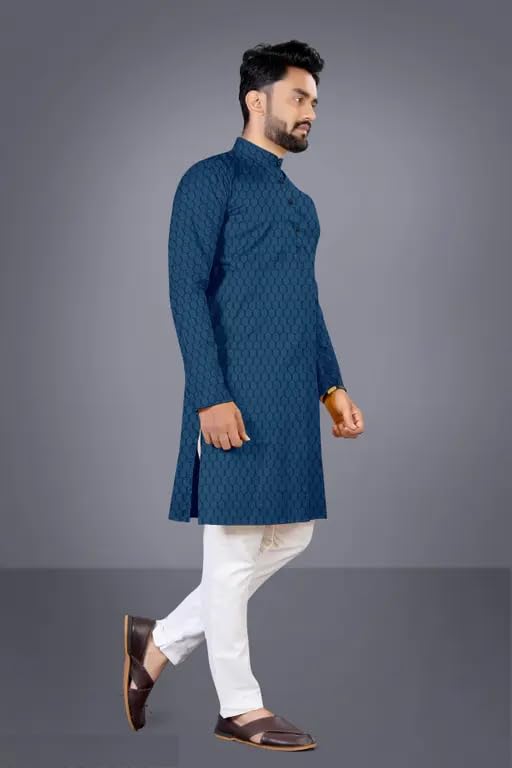 Trillmixa MenS Kurta || MenS Solid Cotton Blend Only Kurta Rama