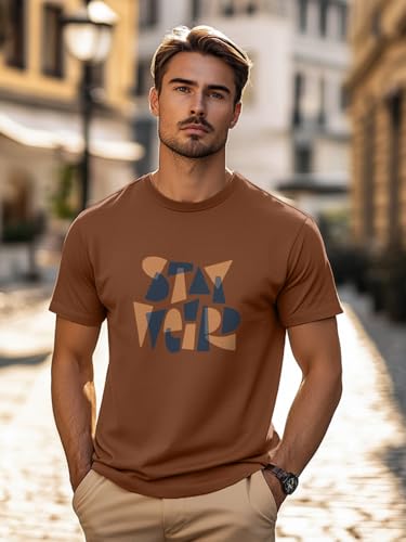 Nobero MenS Typography Regular Fit T-Shirt (1M-Twts-C0984_Nutshell