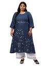 W for Woman Plus Size Indo Floral Kurta with Kantha Details
