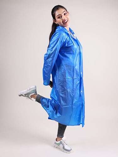 RUPA Rainsuit Women Waterproof PVC Raincoat with Hood & Carry Bag | Lightweight Rainwear for Women with Front Zip | Solid Color