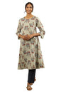 W for Woman Folksong by W Women Green Printed Cotton A-Line Kurta