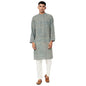 Fabindia MenS Cotton Printed Relaxed Kurta_Grey_M