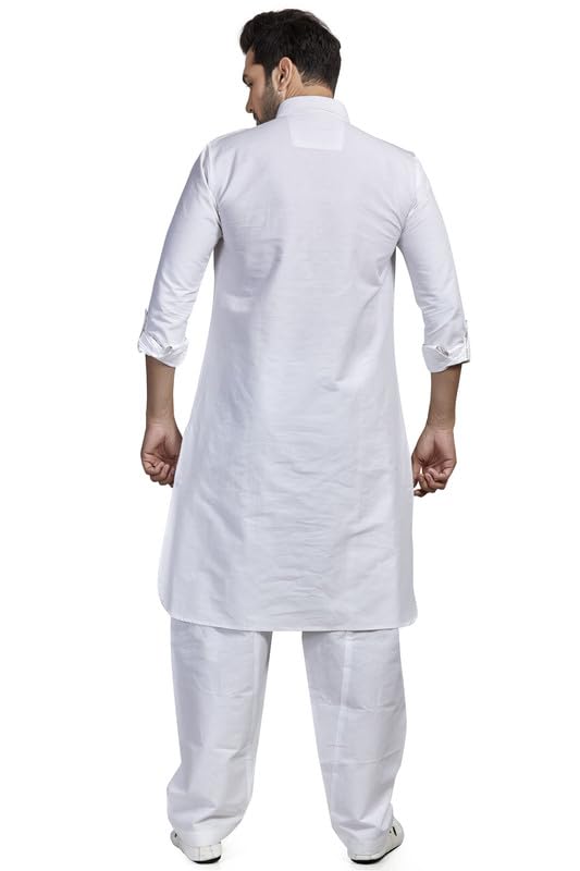 Be Active MenS Solid Pathani White Kurta Set || Men Kurta Pajama || Men Kurta Pajama Set || Kurta Pajama For Men (Rfsp0002 5 (W