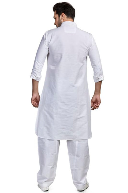 Be Active MenS Solid Pathani White Kurta Set || Men Kurta Pajama || Men Kurta Pajama Set || Kurta Pajama For Men (Rfsp0002 5 (W