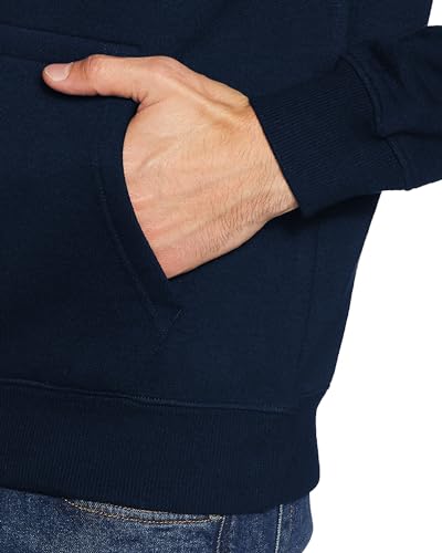 ADRO Men's Cotton Neck Hooded Sweatshirt (H20-M-CR07-NB_Navy)
