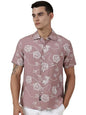 Thomas Scott Oversized Fit| 100% Cotton | Spread Collar | Short Sleeve | Embrodiered | Shirts for Men Pink