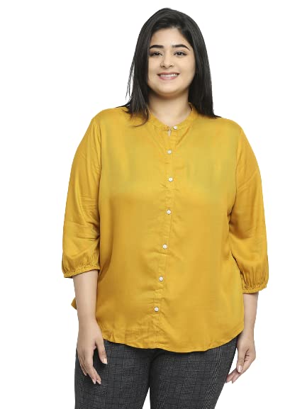 Style Quotient Plus Women Solid White Viscose Rayon Formal Shirt