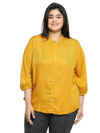 Style Quotient Plus Women Solid White Viscose Rayon Formal Shirt