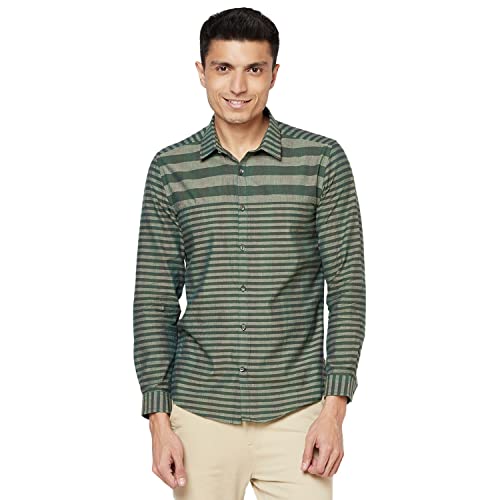 Fabindia MenS Solids Slim Shirt_Light Green L