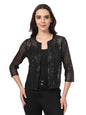 Style Quotient Black on Black Sequins Shrug