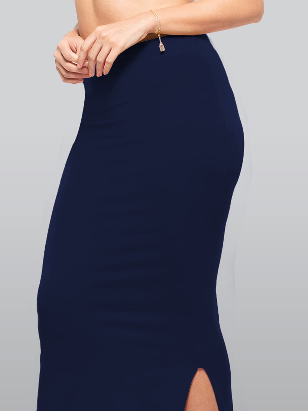 Lyra Lycra Saree Shapewear Petticoat for Womens Sarees Navy