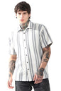 Hubberholme Men Striped Oversized Spread Collar Half Sleeve Shirt