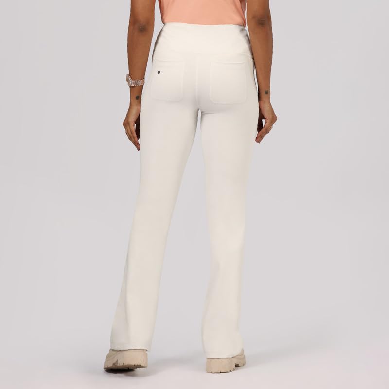 BlissClub Ultimate Flare Pants for Women Upto 54 ft | Ribbed Waistband, 4 Pockets | High Waist Trousers and Formal Pants for Of