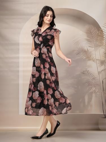 Style Quotient Women Black Printed Maxi Dress