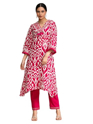Varanga WomenS Cotton Kurta Sets (Vset21348_Pink