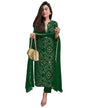 GoSriKi Womens Rayon Blend Straight Printed Kurta with Pant & Dupatta (TURAE Green-GS_XL_Green_X-Large)