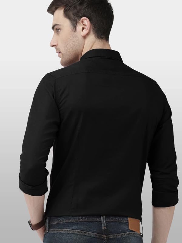 Tee Projekt Mens Shirt Solid Cotton Long Sleeve Button Down Beach l Office l Home (Pack of 1)
